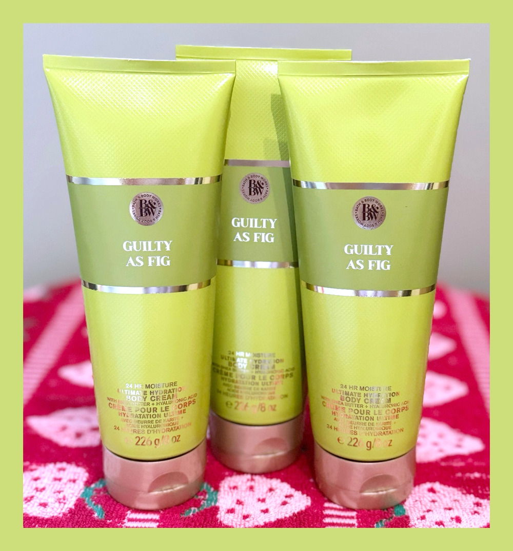 Bath & Body Works Guilty as Fig 8 oz Ultimate Hydration Body Cream x3